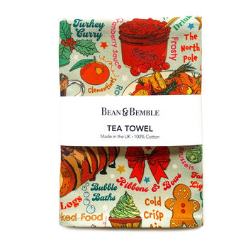 Christmas Tea Towel Eat Drink And Be Merry Foodie, 3 of 12