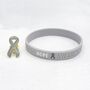 Grey Awareness Ribbon Bracelet Wristband, thumbnail 6 of 8