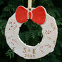 Personalised Ceramic Christmas Wreath Decoration, thumbnail 1 of 5