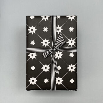 Black And White Star Wrapping Paper, 3 of 7