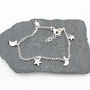 Sterling Silver Star And Moon Charm Bracelet, thumbnail 4 of 6