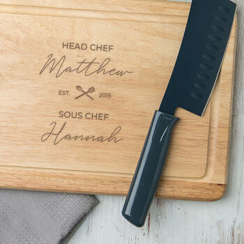 Personalised Head Chef / Sous Chef Board For Couples, 2 of 4