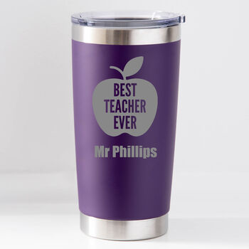 Personalised Best Teacher Ever Apple Thermos Insulated Cup, 6 of 6