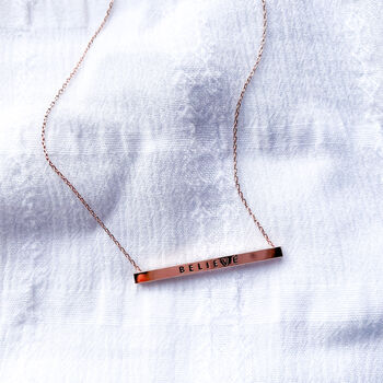 Believe Bar Pendant Necklace, 2 of 2