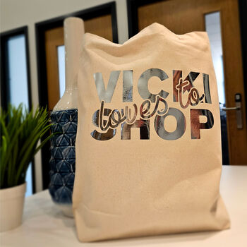 Persnalised Love To Shop Bag, 2 of 4