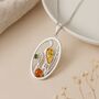 Personalised Silver Heron Pendant With Baltic Amber, thumbnail 2 of 8