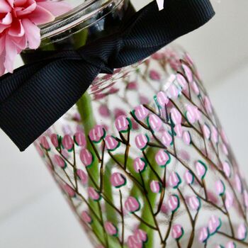 Cherry Blossom Hand Painted Bud Vase, 3 of 8