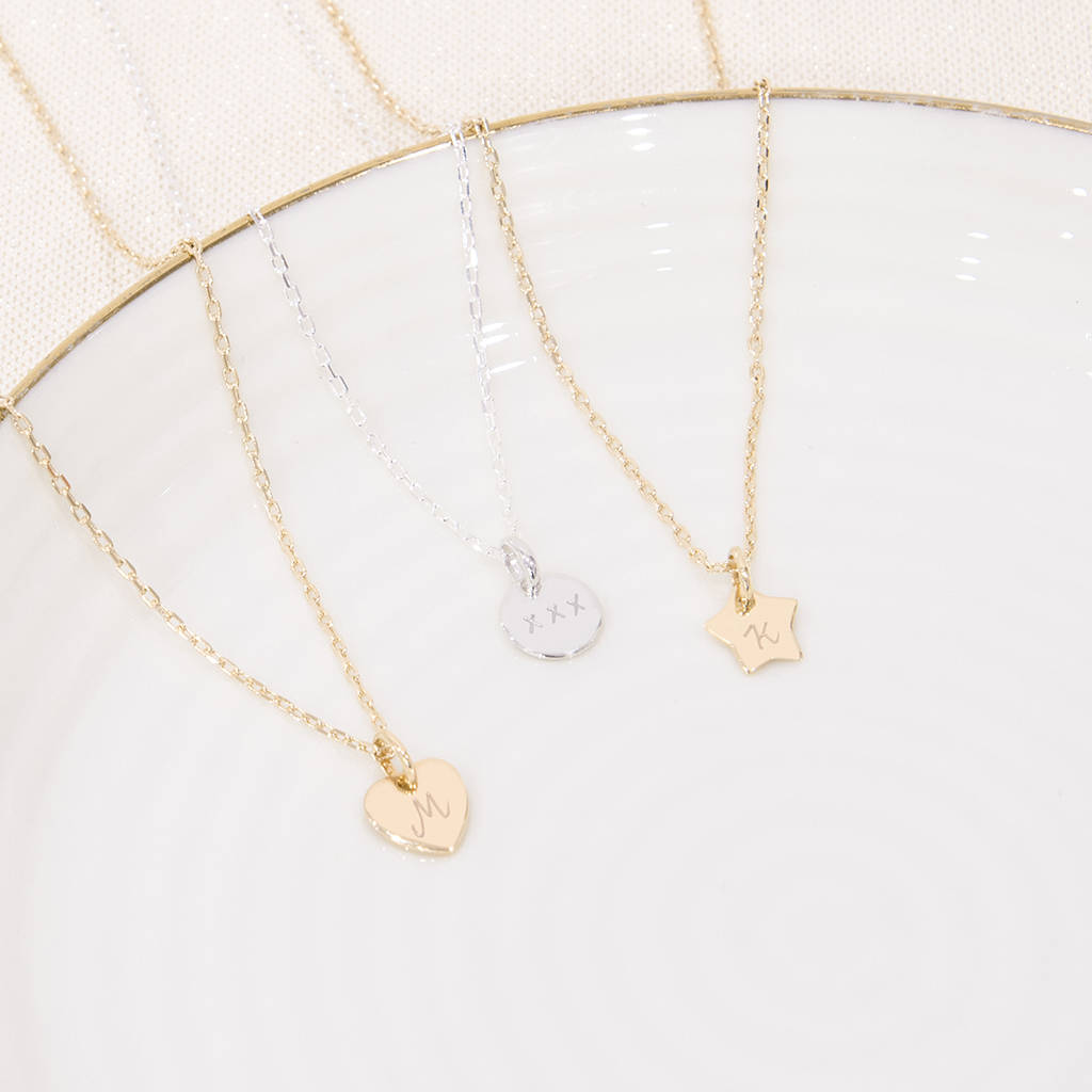 Mini CZ Initial Necklace with Charm main image 0