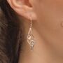 Molten Sterling Silver Topaz And Pearl Drop Earrings, thumbnail 2 of 8