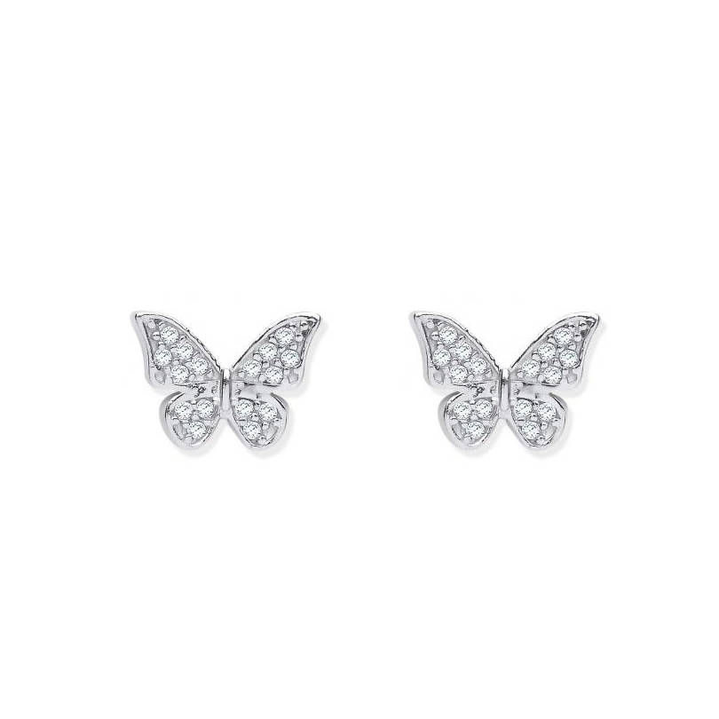 Butterfly Crystal Stud Earrings By Katherine Swaine