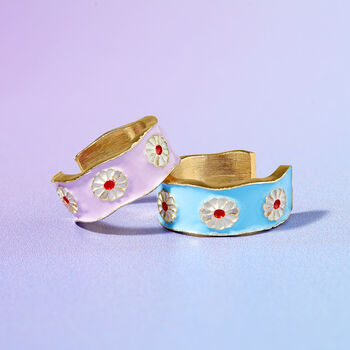Enamel Flower Adjustable Ring, 3 of 7