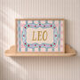 Personalised Baby Name Print With Folk Art Border, thumbnail 11 of 12