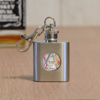 Personalised Football Hip Flask And Keyring, 3 of 3