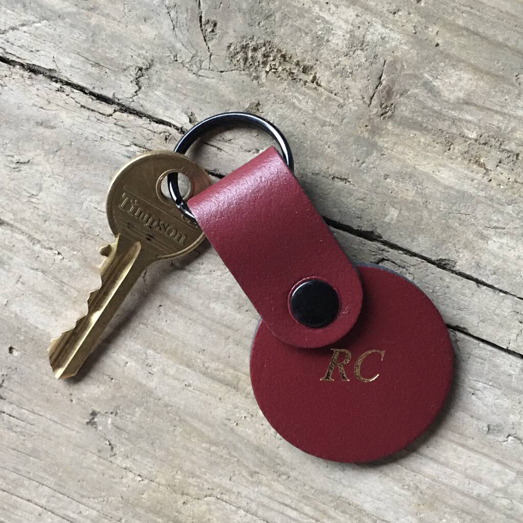 Image of Personalised Leather Disc Keyring