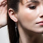White Topaz Sterling Silver Lightning Bolt Earrings, thumbnail 2 of 7