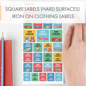 Personalised Oh Boy Design Kids Name Labels Pack 144 Labels, 2 of 4