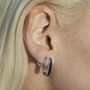 Blue Stone Single Cartilage Hoop Earring, 7mm, thumbnail 4 of 5