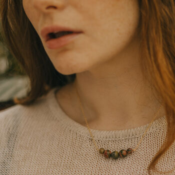 Unakite Crystal Statement Necklace, 3 of 5