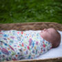 Floral Bamboo Organic Cotton Muslin Swaddle Blanket, thumbnail 1 of 4