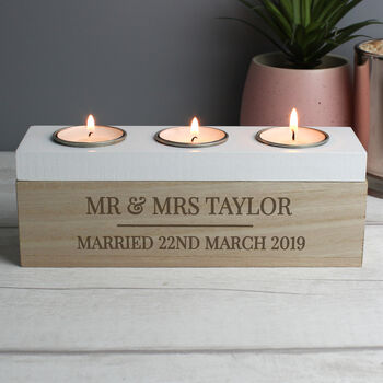Personalised Wooden Tealight Holder Box, 4 of 6