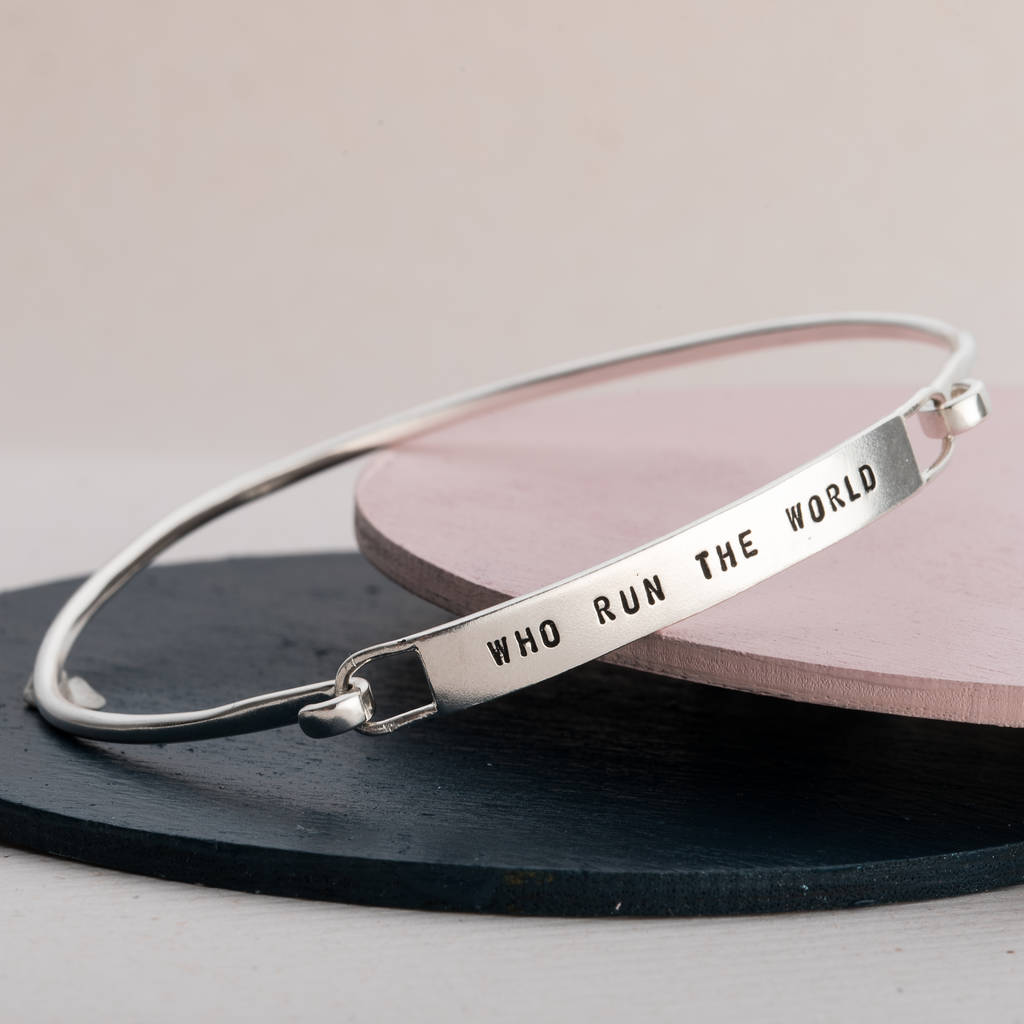 Personalised Open ID Bar Bangle By Posh Totty Designs