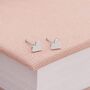 4mm Sterling Silver Heart Stud Earrings, thumbnail 1 of 8