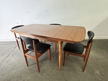 Schreiber Mid Century Extending Dining Table And Chairs, 4 of 12