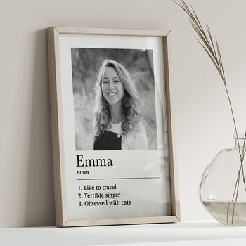 Personalised Name Definition Print, Custom Photo Gift, 4 of 6