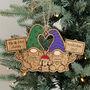 Personalised Christmas Eco Gnome Gonk Sign Decoration, thumbnail 7 of 7