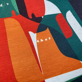 Abstract Cat And Bird Cushion Set, 2 of 12