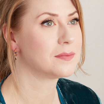 Purple Amethyst Gold Vermeil Hoop Studs, 4 of 8