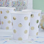 Gold Foiled Polka Dot Paper Party Cups, thumbnail 1 of 2