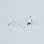 Sterling Silver Fish Tail Stud Earrings, thumbnail 3 of 5