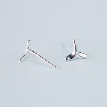 Sterling Silver Fish Tail Stud Earrings, 3 of 5