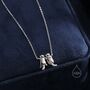 Sterling Silver Otter Holding Hands Pendant Necklace, thumbnail 2 of 11