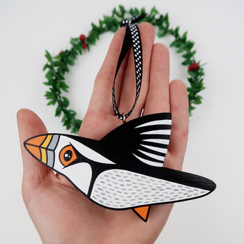 Handmade Puffin Christmas Tree Decoration, 3 of 3