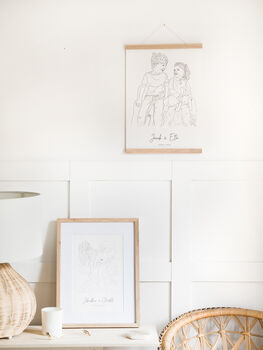 Personalised Couple Portrait Line Drawing Unframed, 7 of 7