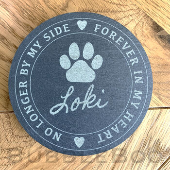 Personalised Pet Memorial Round Slate Coaster, 2 of 4