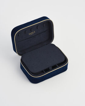 Rosy Posy Embroidered Blue Large Jewellery Box, 4 of 6