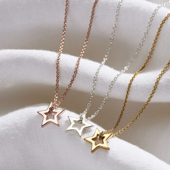 Small Open Star Charm Necklace, 2 of 8