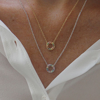 Gold Or Silver Rainbow Eternity Necklace, 9 of 10