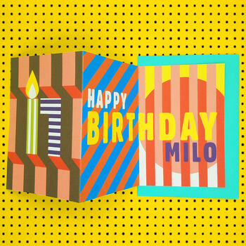 'Birthday Bold' Fold Out Bespoke Card, 3 of 4