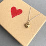 Golden Heart Pendant Sterling Silver Necklace, thumbnail 2 of 8