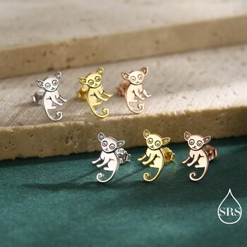 Sterling Silver Bush Baby Earrings, 6 of 12