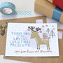 12 Personalised Christmas Reindeer Thank You Cards, thumbnail 1 of 3