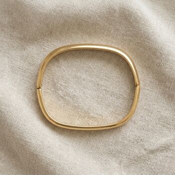 Square Gold Bangle Non Tarnish Waterproof, 2 of 10