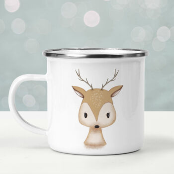 Woodland Deer Enamel Mug, 3 of 4