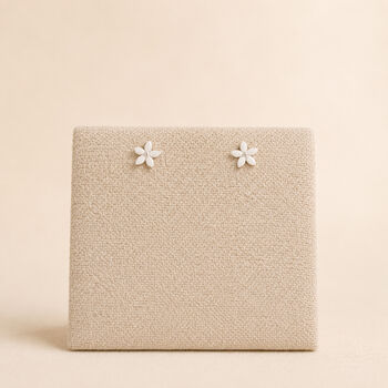 4mm Sterling Silver White Daisy Stud Earrings, 3 of 8