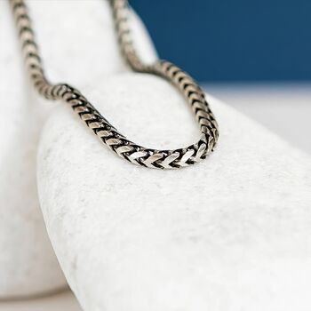 Mens Oxidised Sterling Silver Snake Chain Necklace, 4 of 10