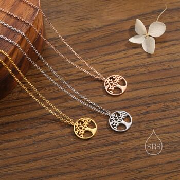 Sterling Silver Tree Pendant Necklace, 2 of 10